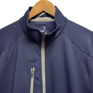 Zero Restriction Mens Large Navy Blue Tour Series Z500 1/4 Zip Golf Pullover euc